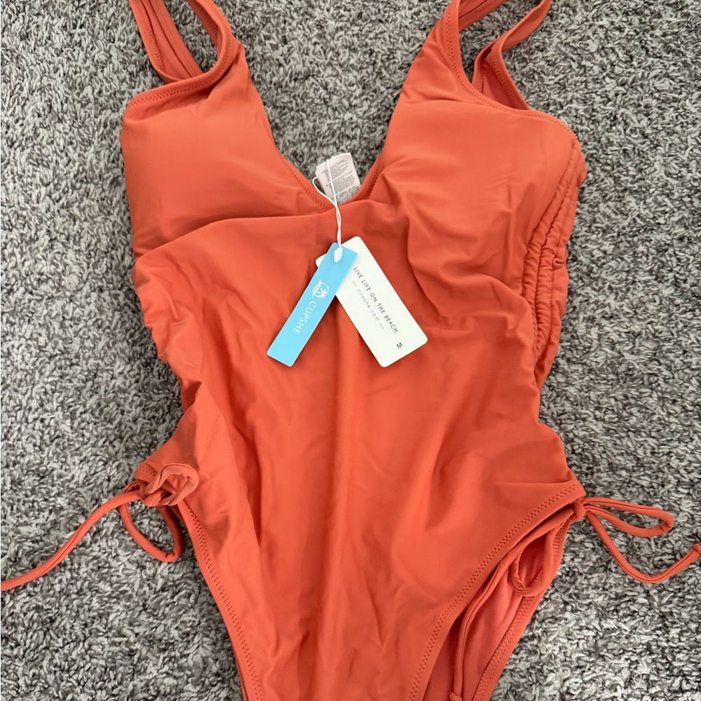 Drawstring Ruched One Piece Swimsuit - Picture 3 of 3